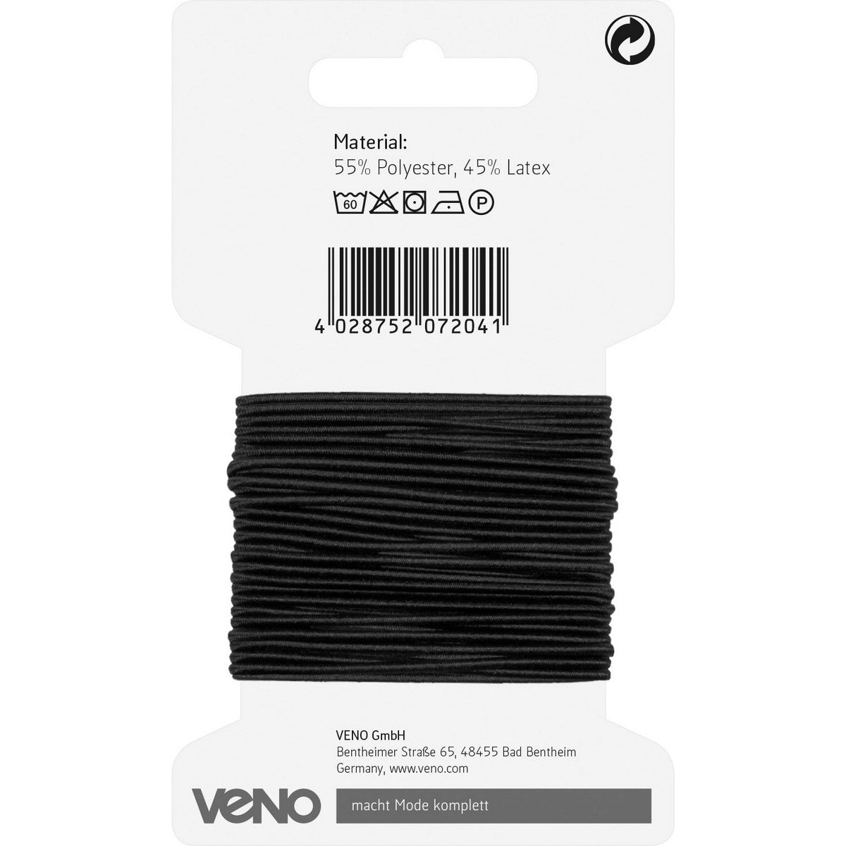 Elastische Kordel 1mm Länge 3m schwarz